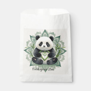 Chubby panda sitting in a lotus pose Zen Favour Bags