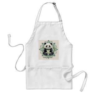 Chubby panda sitting in a lotus pose Zen Standard Apron