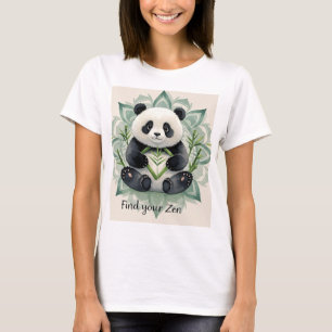 Chubby panda sitting in a lotus pose Zen T-Shirt