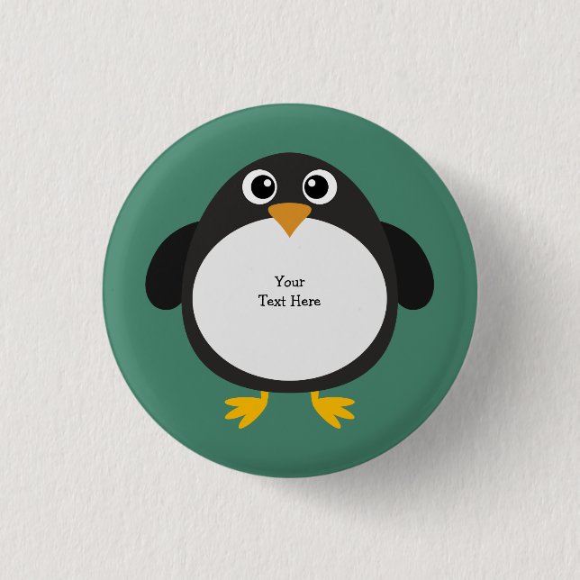 Chubby Penguin (customisable) 3 Cm Round Badge (Front)