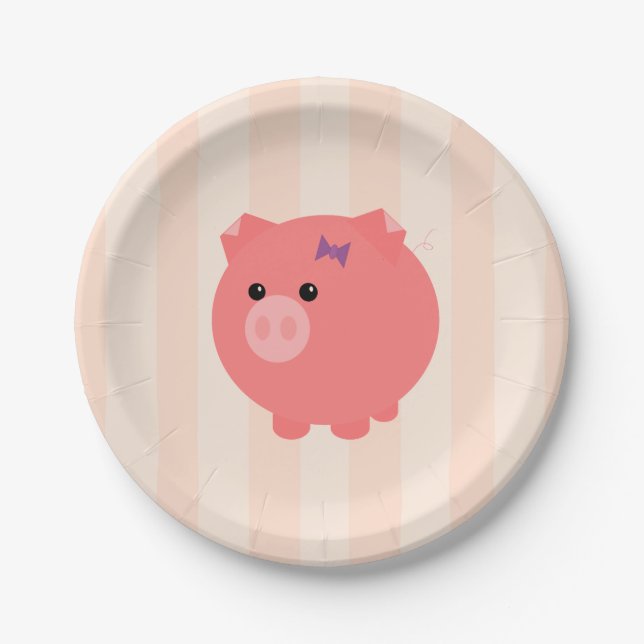 Chubby Pig Birthday Plates (Front)