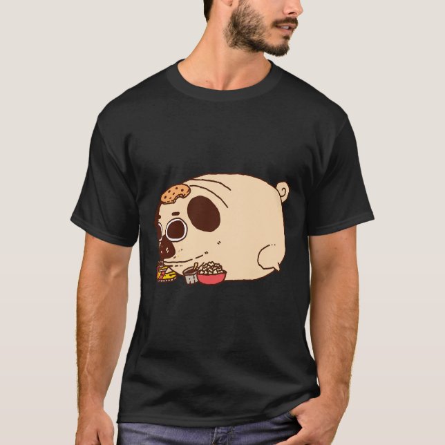 chubby pug eating Classic  886 T-Shirt (Front)