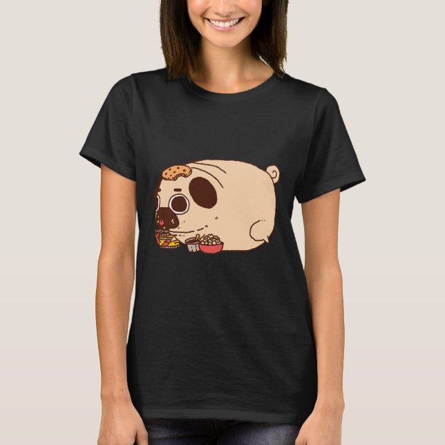 chubby pug eating Classic T-Shirt 886 (Front)