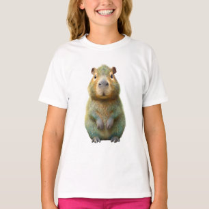 Chubby Rainbow Fur Capybara Illustration Kids T-Shirt