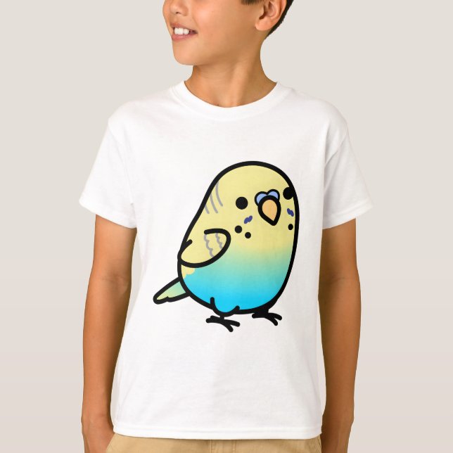Chubby Rainbow Spangle Budgie - Male T-Shirt (Front)
