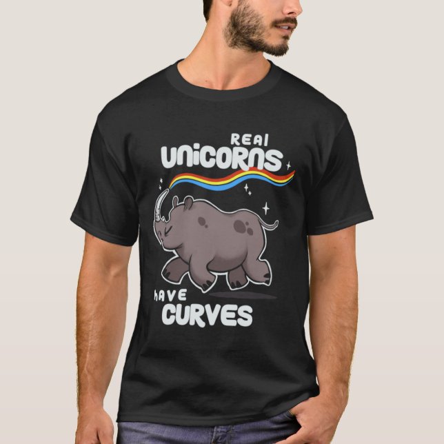Chubby Real Unicorns - Funny Inspirational Quote - T-Shirt (Front)
