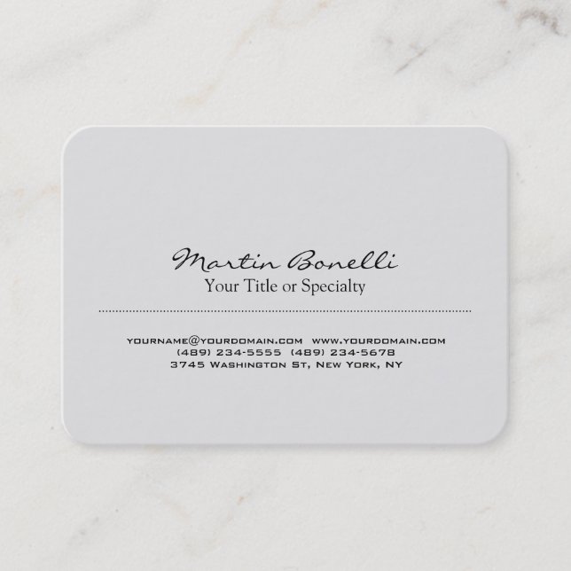 Chubby Rounded Corner Professional Business Card (Front)