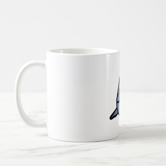 Chubby Slate Blue Budgie Coffee Mug (Left)