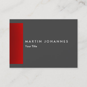 Chubby slim grey red professional business card