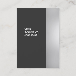 Chubby Stylish Grey Modern Vertical Business Card