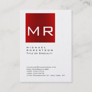 Chubby Stylish Red Monogram Business Card