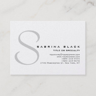 Chubby Trendy Grey Monogram Business Card