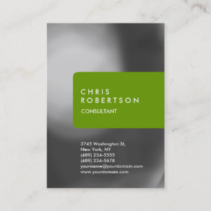 Chubby Trendy Grey Pattern Green Business Card
