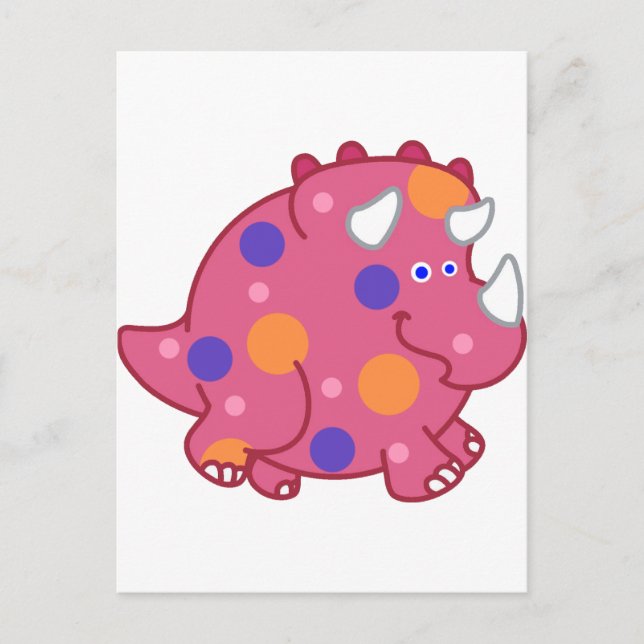 Chubby Triceratops Cartoon Dinosaur Postcard (Front)