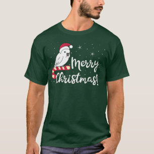 Chubby Umbrella Cockatoo Merry Christmas Kawaii Wh T-Shirt