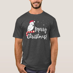 Chubby Umbrella Cockatoo Merry Christmas Kawaii Wh T-Shirt