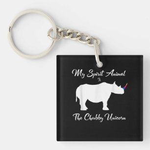 Chubby Unicorn Rhino Funny Cute Adorable Animal Key Ring