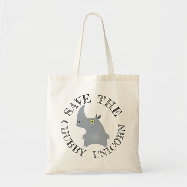 Chubby Unicorn Tote Bag (Front)