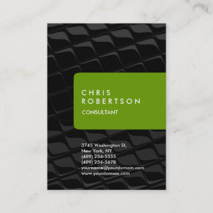 Chubby Vertical Grey Pattern Green Business Card