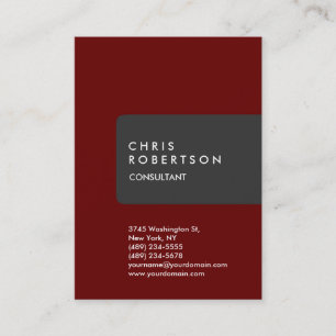 Chubby Vertical Grey Red Minimalist Business Card