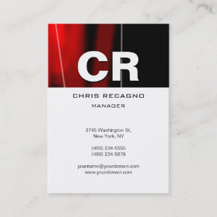Chubby Vertical Red Black White Business Card