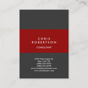 Chubby Vertical Red Gray Personal Business Card