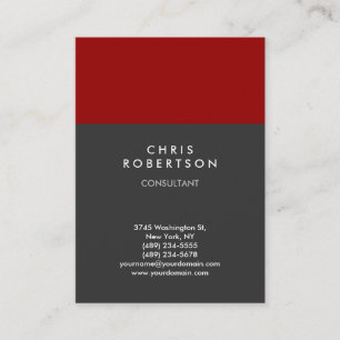 Chubby Vertical Red Grey Trendy Business Card