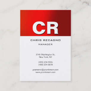 Chubby Vertical Red Stripe White Business Card