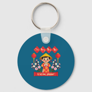 Chuc Mung Nam Moi 2026 Girl Vietnamese Lunar New Y Key Ring