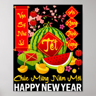 Chuc Mung Nam Moi Happy Lunar New Year Vietnamese  Poster