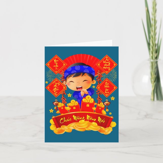 Chuc Mung Nam Moi Tet Vietnamese New Year Decorati Card (Front)