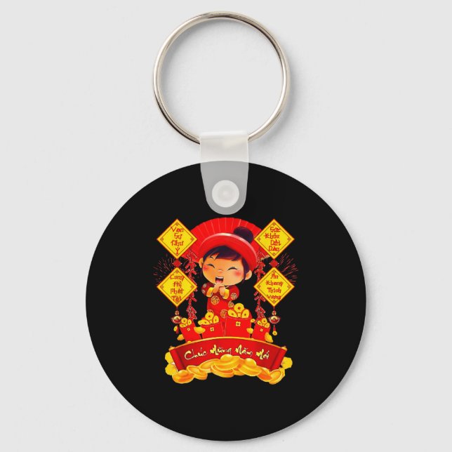 Chuc Mung Nam Moi Tet Vietnamese New Year Decorati Key Ring (Front)