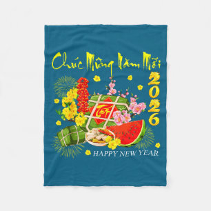 Chuc Mung Nam Moi Vietnamese Fleece Blanket