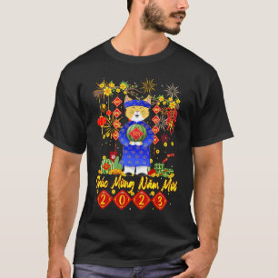Chuc Mung Nam Moi Xuan Quy Mao 2023 Cat in Ao Dai  T-Shirt