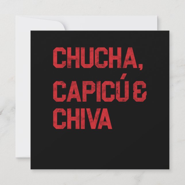 Chucha Capicue Chiva Domino Dominoes Gift Invitation (Front)