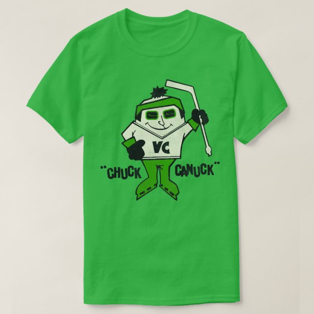 Chuck Canuck Retro Defunct Ice Hockey Mascot T-Shirt (Design Front)