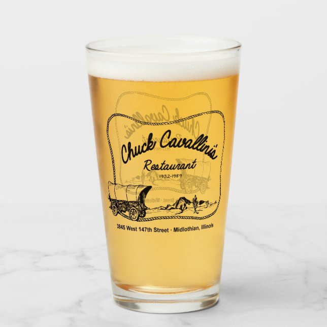 Chuck Cavallin's Restaurant, Midlothian, IL Glass (Front Filled)