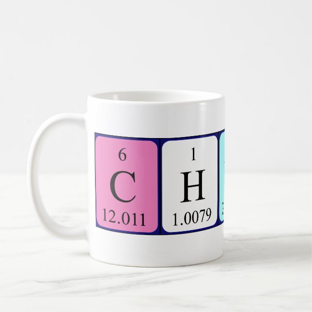 Chuck periodic table name mug (Left)