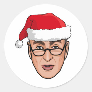 CHUCK SCHUMER CHRISTMAS CLASSIC ROUND STICKER