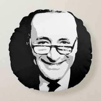 Chuck Schumer Face Round Cushion