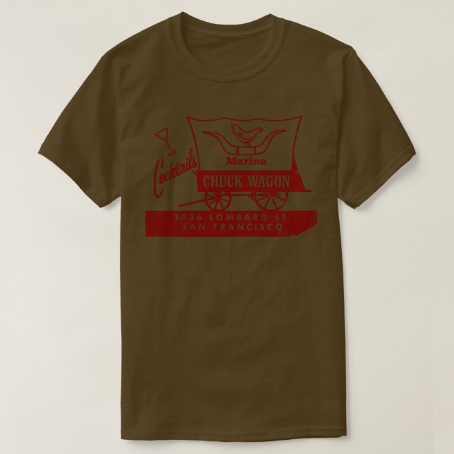 Chuck Wagon Cocktails Retro Mid Century Aesthetic T-Shirt (Design Front)