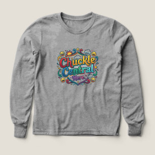 Chuckle Central Here – Fun & Funny Graphic T-Shirt