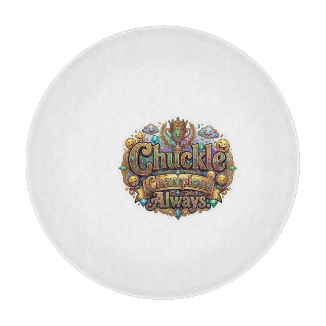 Chuckle Champions Always – Fun Victory Graphic T-S Cutting Board (Front)