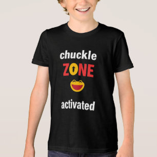 Chuckle Zone Activated – Funny Smiley Typography Tri-Blend Shirt