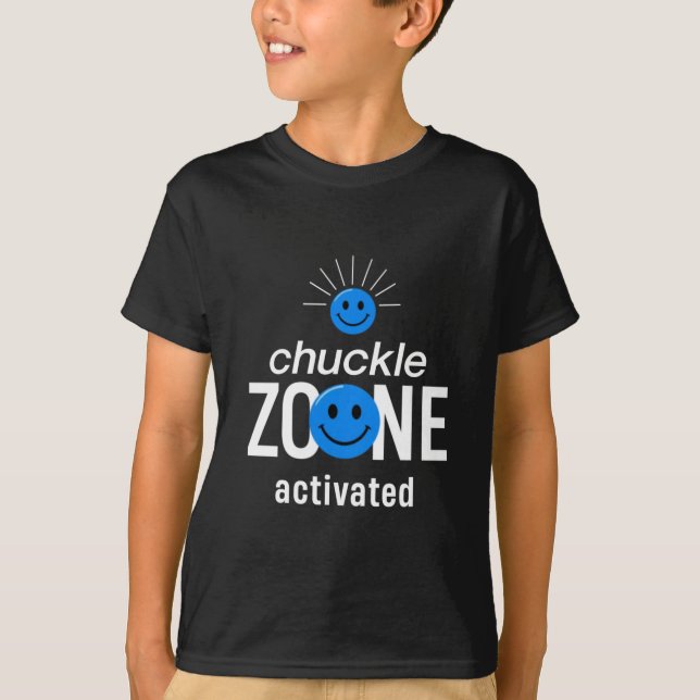 Chuckle Zone Activated – Happy Smiley Graphic T-Shirt (Front)