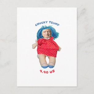 Chucky Donald Trump Doll Postcard