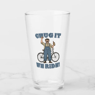 Chug It We Ride Cycling Glass