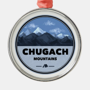 Chugach Mountains Alaska Camping Metal Tree Decoration