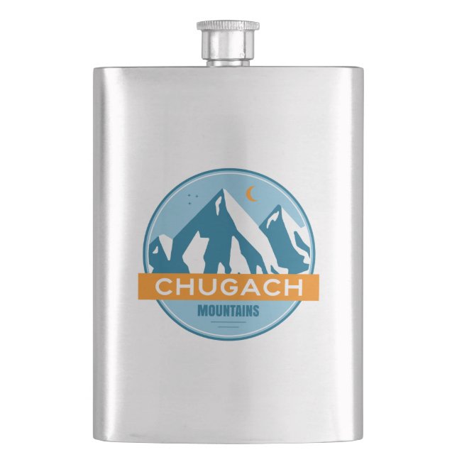 Chugach Mountains Alaska Hip Flask (Front)