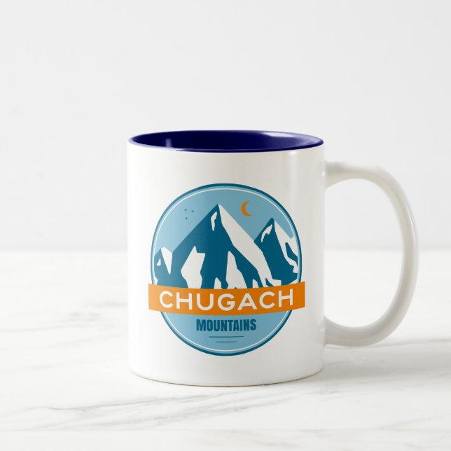 Chugach Mountains Alaska Two-Tone Coffee Mug (Right)